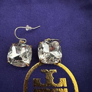 Tory Burch Gold and Clear Crystal Earrings